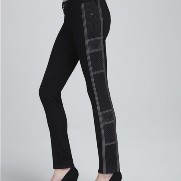 Hudson Tamara skinny embroidered pewter jeans 25 - Picture 2 of 11